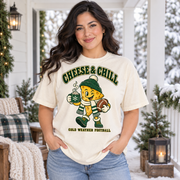 Cheese and Chill vintage Green Bay Comfort Colors football T-shirt mockup 1