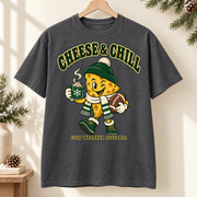 Cheese and Chill vintage Green Bay Comfort Colors football T-shirt mockup 4