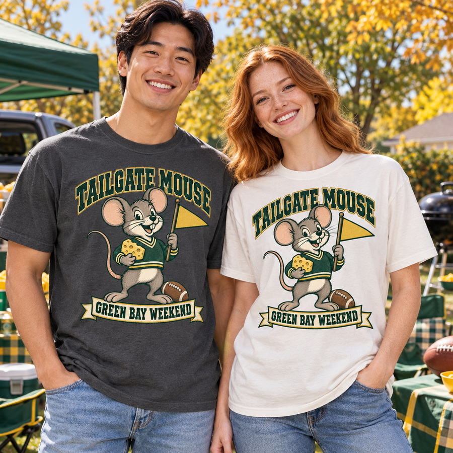 Tailgate Mouse vintage Green Bay Comfort Colors football T-shirt mockup 3