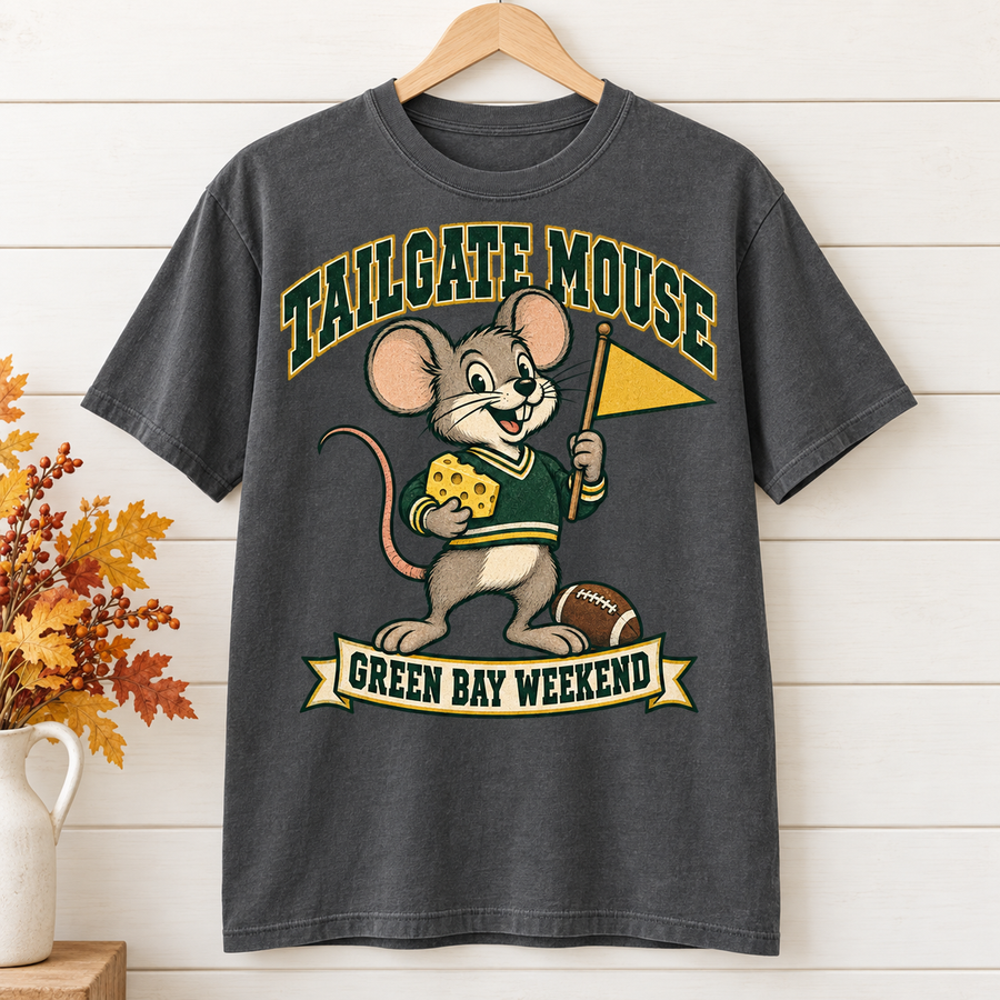 Tailgate Mouse vintage Green Bay Comfort Colors football T-shirt mockup 4