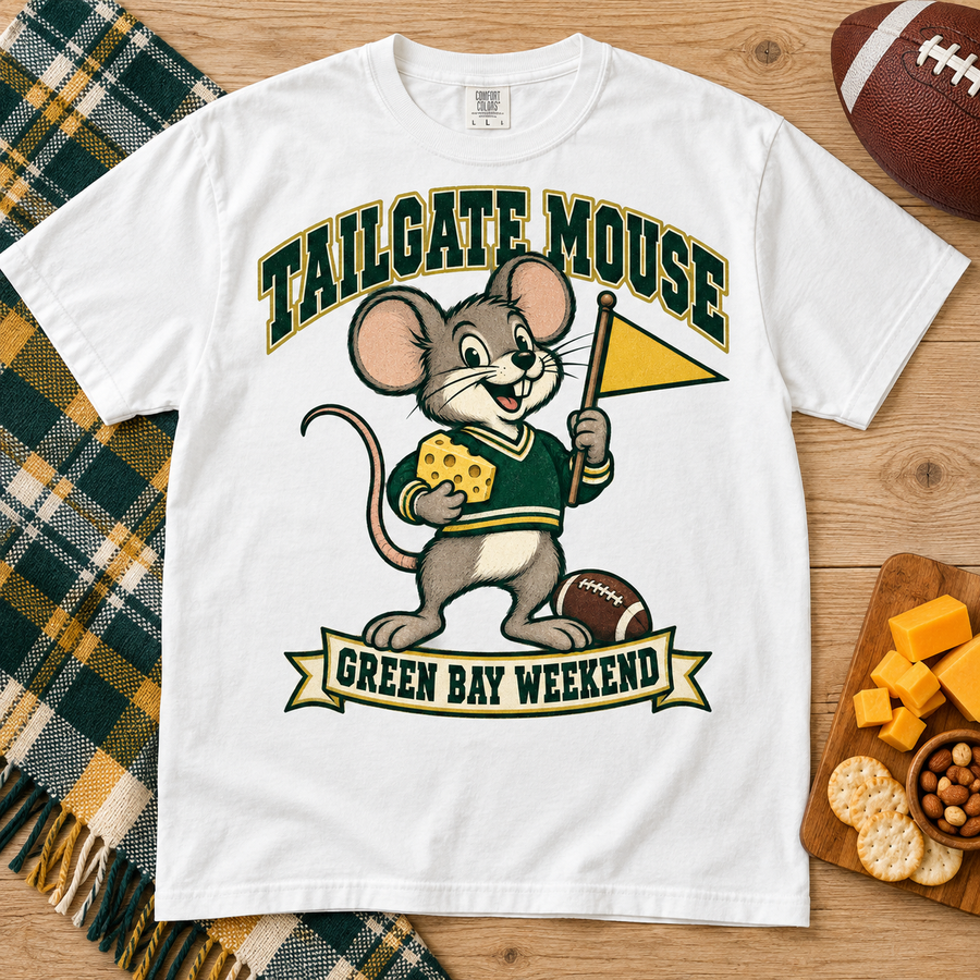 Tailgate Mouse vintage Green Bay Comfort Colors football T-shirt mockup 5