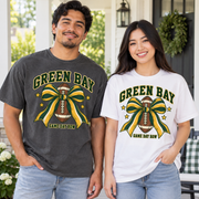 Game Day Bow vintage Green Bay Comfort Colors football T-shirt mockup 3