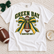 Game Day Bow vintage Green Bay Comfort Colors football T-shirt mockup 5