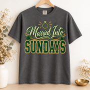 Married Into Sundays vintage Green Bay Comfort Colors football T-shirt mockup 4