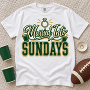 Married Into Sundays vintage Green Bay Comfort Colors football T-shirt mockup 5
