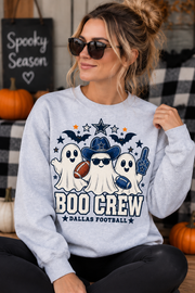 Boo Crew Dallas Football Ghosts Halloween sweatshirt female lifestyle mockup