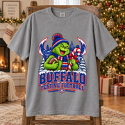 Grinch Buffalo Festive Football – Comfort Colors Christmas T-Shirt mockup 3