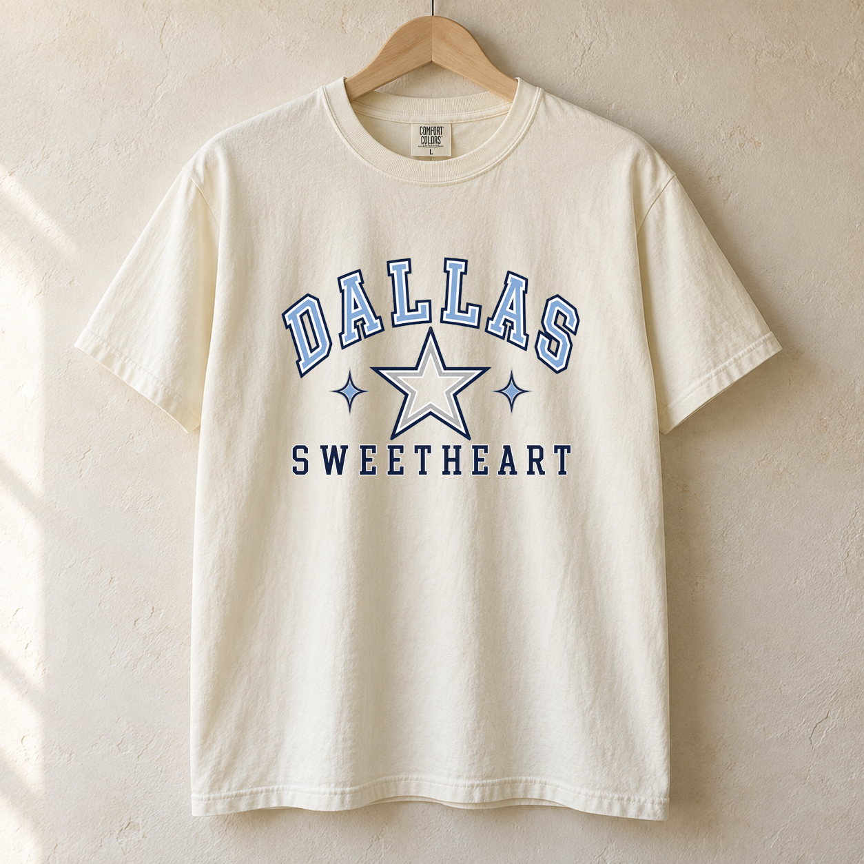 Dallas Sweetheart Comfort Colors football T-shirt mockup 1