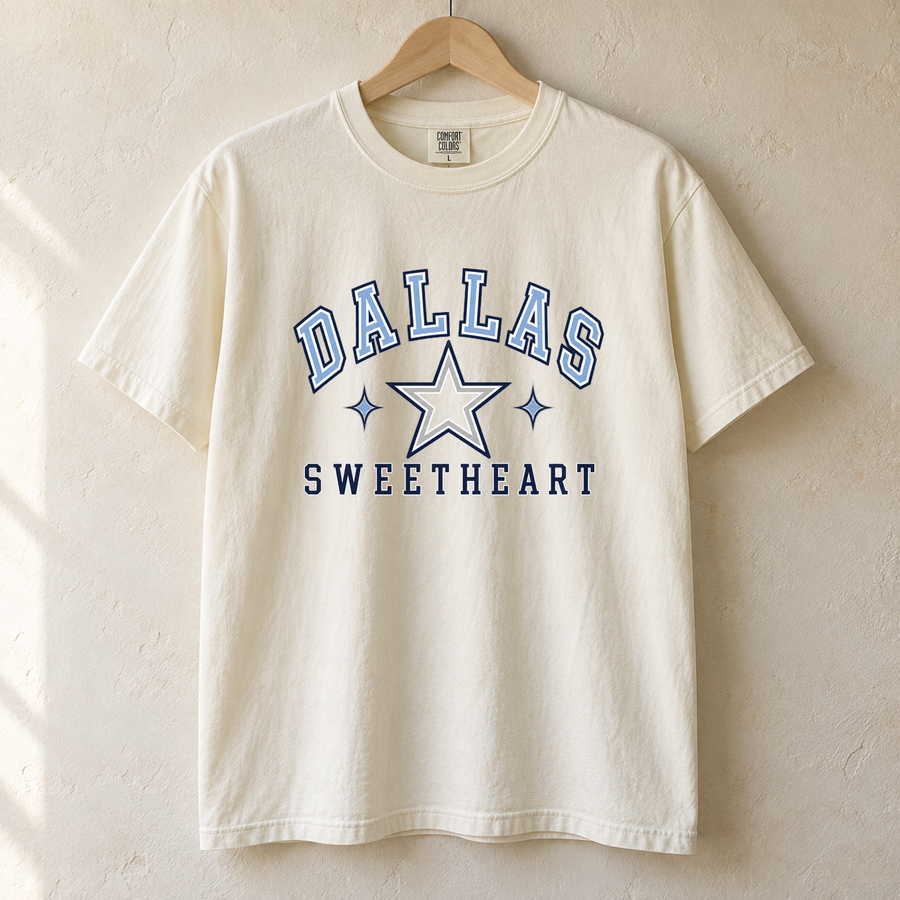 Dallas Sweetheart Comfort Colors football T-shirt mockup 1
