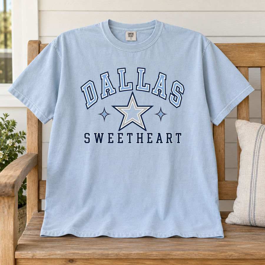 Dallas Sweetheart Comfort Colors football T-shirt mockup 3