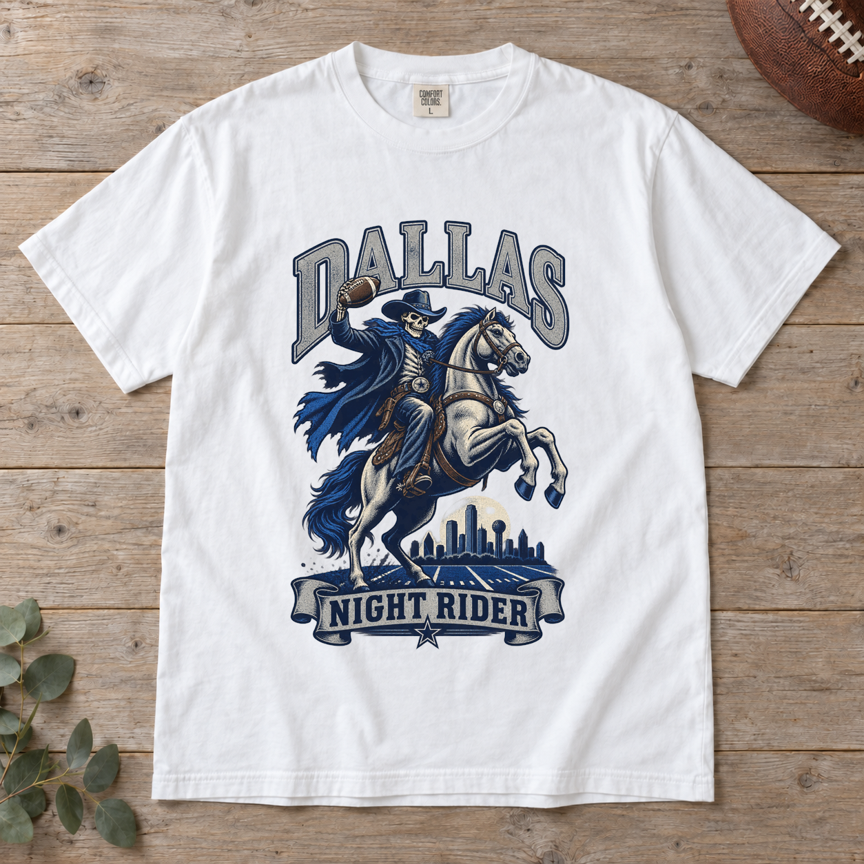 Dallas Night Rider Comfort Colors Halloween football T-shirt mockup 2