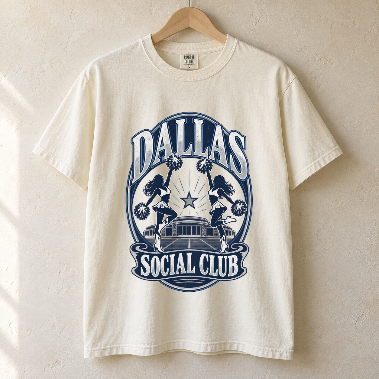 Dallas Social Club Comfort Colors football T-shirt mockup 1