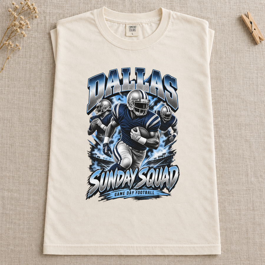 Dallas Sunday Squad Comfort Colors football T-shirt mockup 4