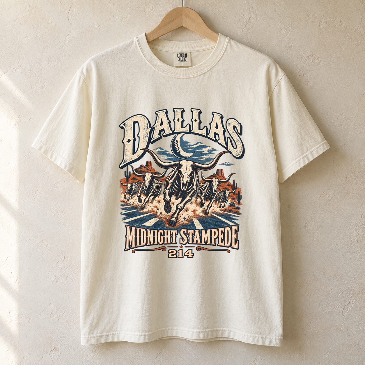 Dallas Midnight Stampede 214 Comfort Colors football T-shirt mockup 1
