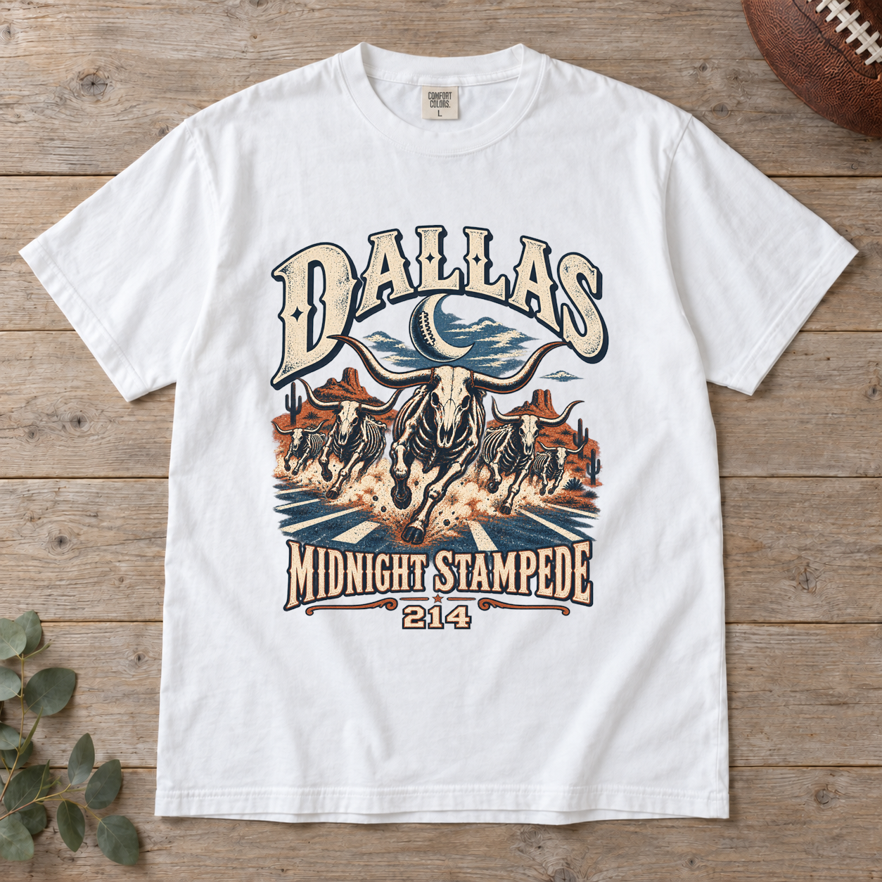 Dallas Midnight Stampede 214 Comfort Colors football T-shirt mockup 2
