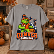 Grinch Denver Game Day – Comfort Colors Fall Football T-Shirt mockup 3