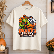 Grinch Denver Spooky Football – Comfort Colors Halloween T-Shirt mockup 1