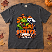 Grinch Denver Spooky Football – Comfort Colors Halloween T-Shirt mockup 2