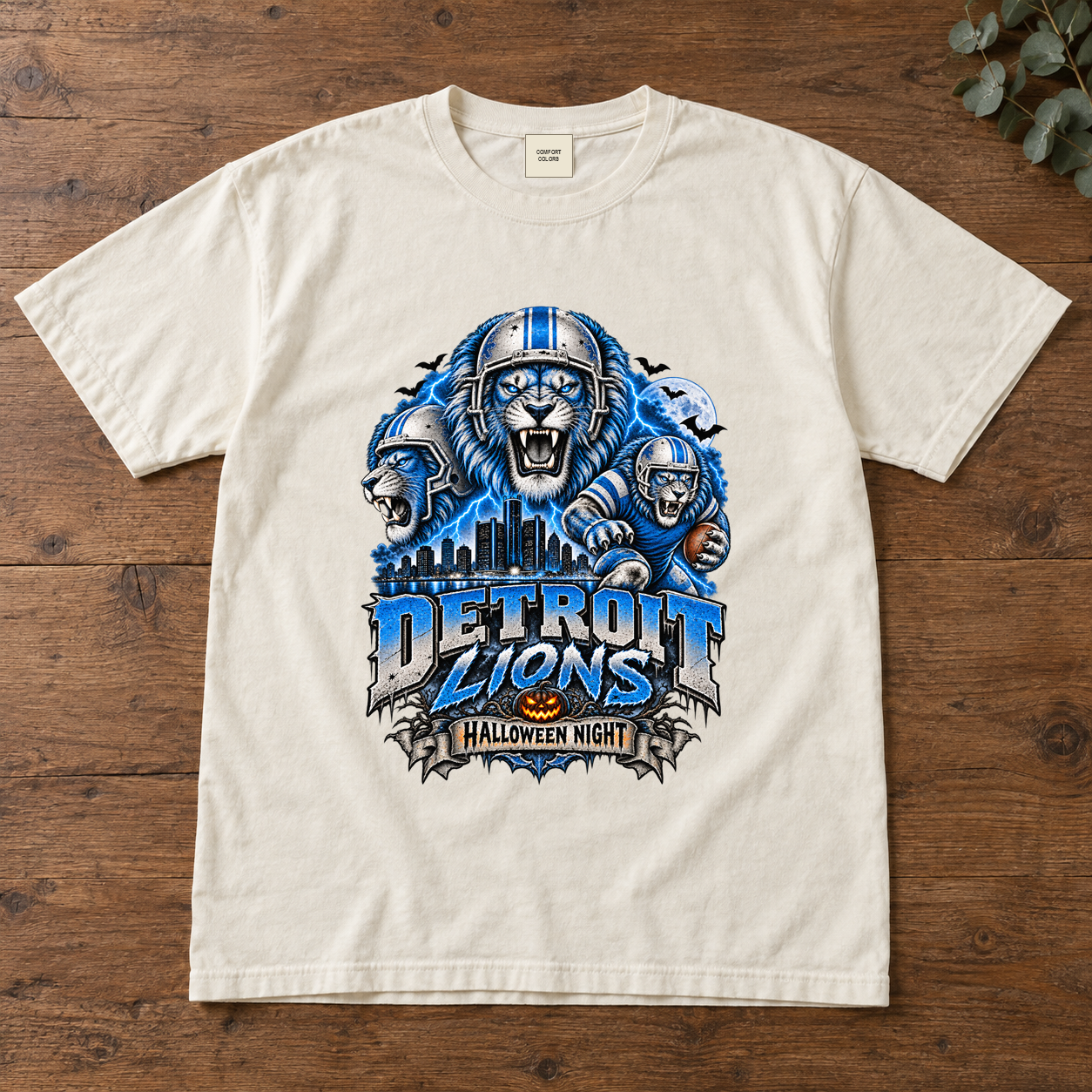 Detroit Halloween Night football T-shirt mockup 2
