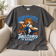 Detroit Table Cleared by Kickoff Thanksgiving T-shirt mockup 4