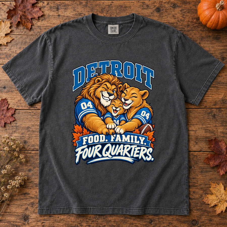 Detroit Food Family Four Quarters Thanksgiving T-shirt mockup 2