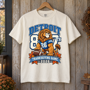 Detroit 87th Thanksgiving Game 2026 football T-shirt mockup 1