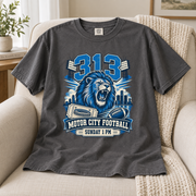 Detroit 313 Motor City Football Sunday premium T-shirt mockup 4