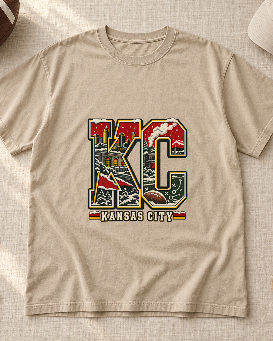 KC Winter Kansas City Premium T Shirt flat lay