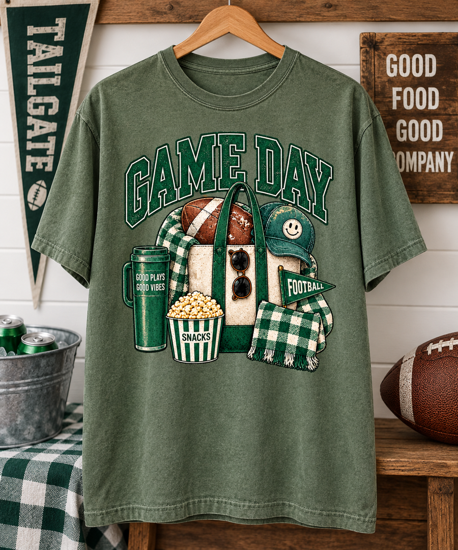 Game Day Tote T-shirt hanger mockup