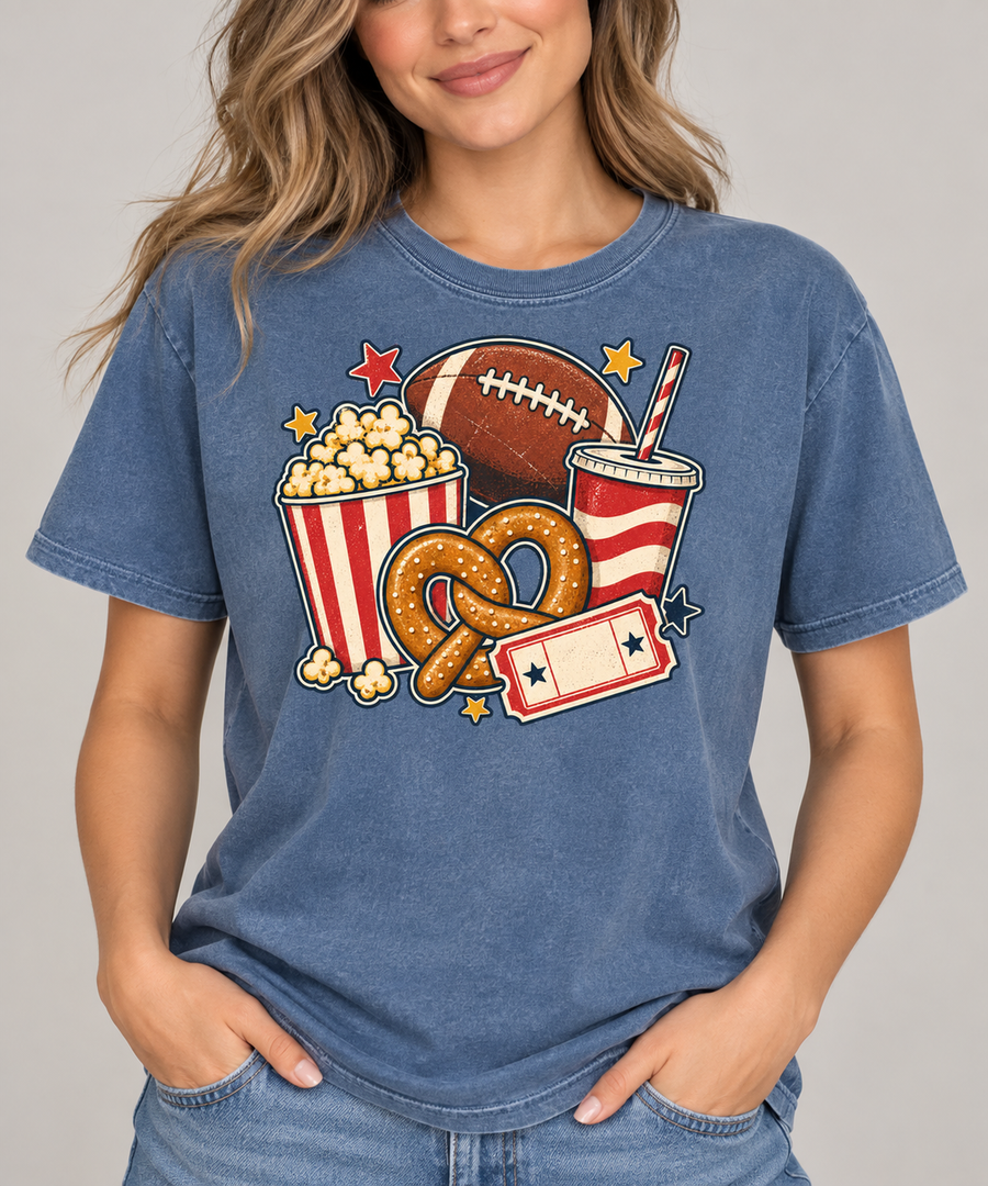 Football Snack Collage shirt close-up