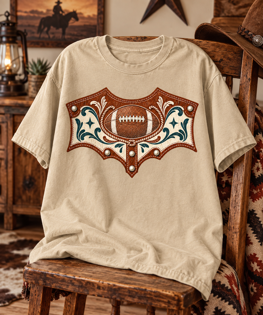 Western Football Banner T-shirt folded mockup