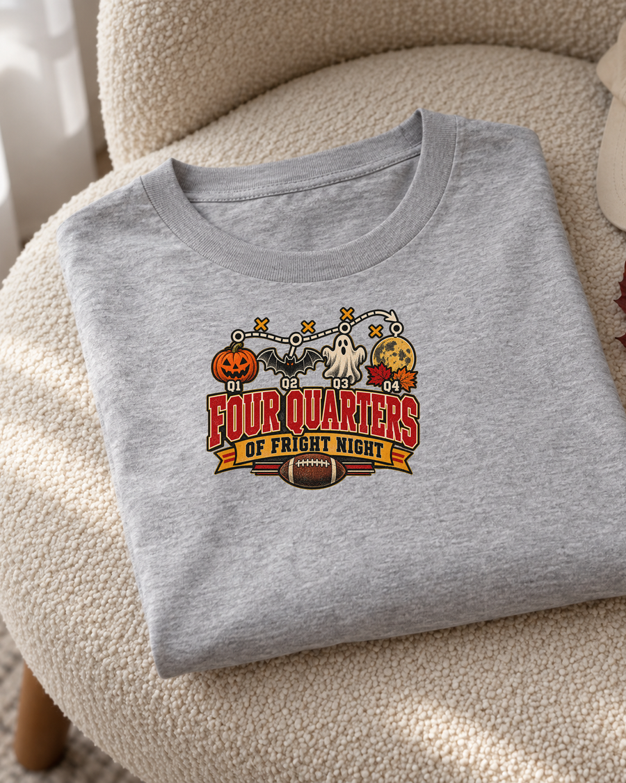 Four Quarters of Fright Night Premium T Shirt folded detail