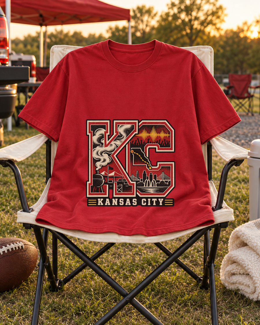 KC Kansas City Collage Premium T Shirt styled scene