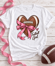 Football Girl Heart Comfort Colors flat lay