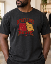 State Line Route Premium T Shirt close up