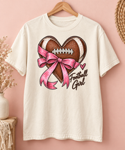 Football Girl Heart T-shirt hanger mockup
