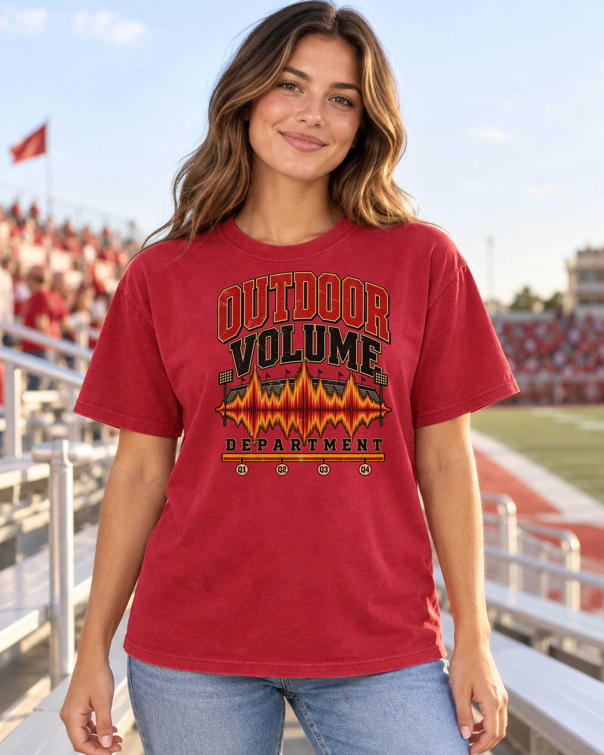 Outdoor Volume Department stadium noise Premium T Shirt hero model