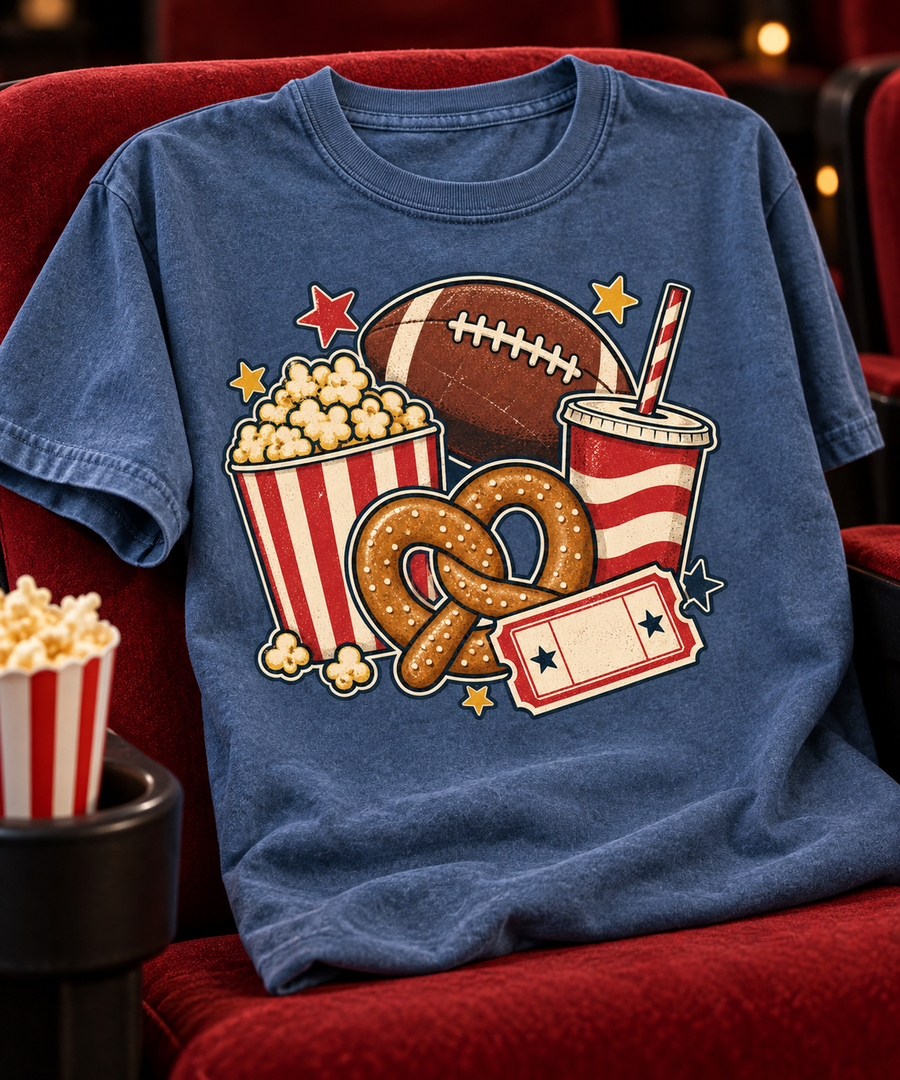 Football Snack Collage T-shirt folded mockup