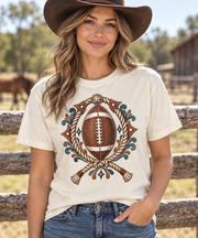 Western Rope Football T-shirt hero model mockup