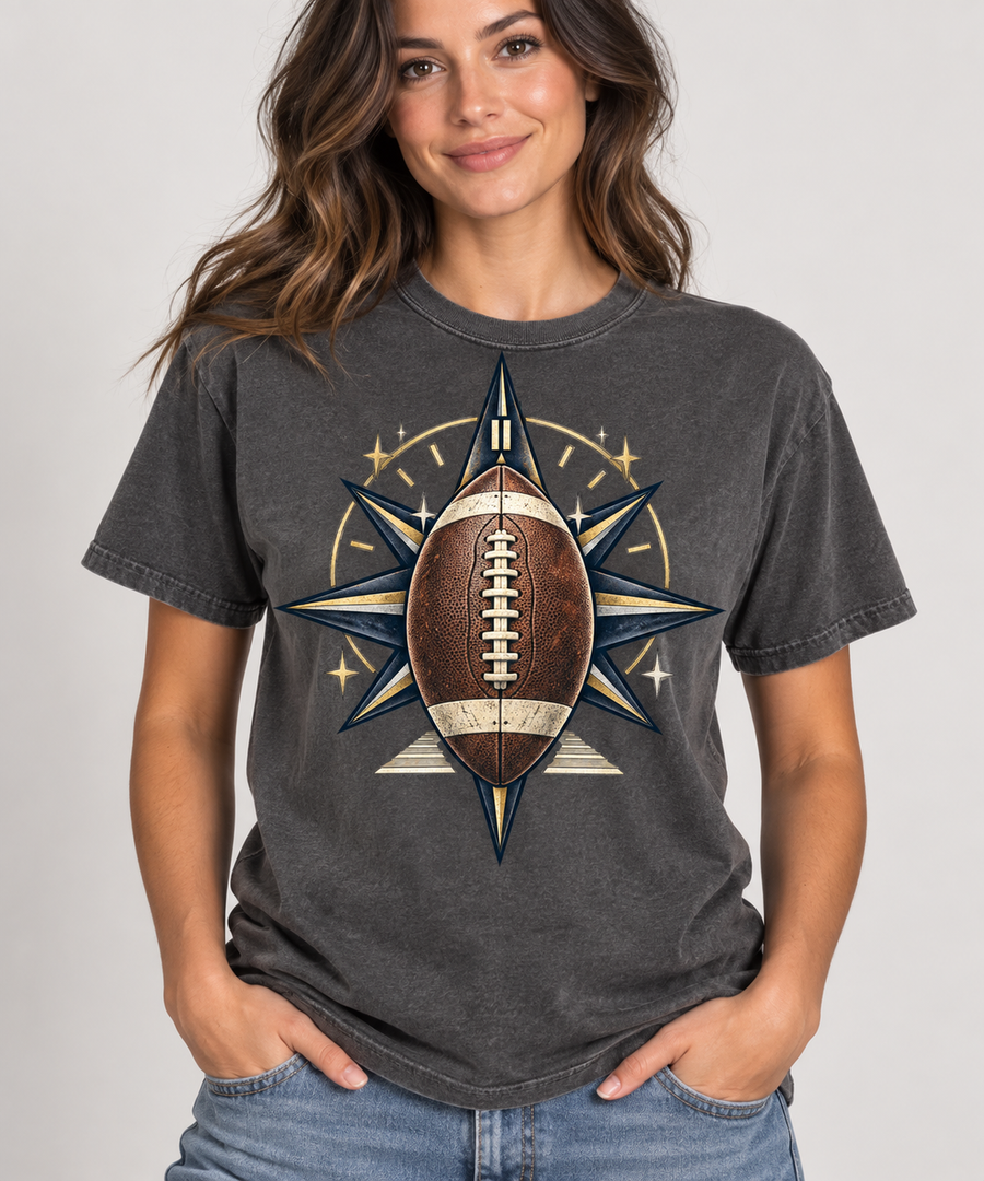 Football Compass Star shirt close-up