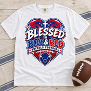 Blessed Blue and Red Buffalo football faith Comfort Colors 1717 T-shirt mockup 5