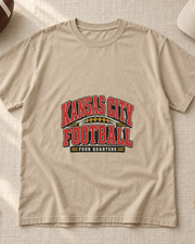 Kansas City Football Four Quarters Premium T Shirt flat lay