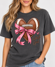 Football Girl Heart shirt design close-up