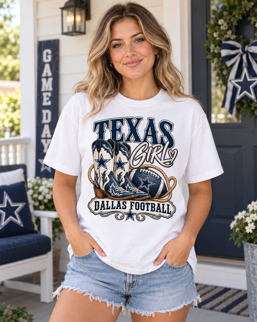 Texas Girl Dallas Football Comfort Colors T-shirt mockup