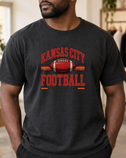Kansas City Football Retro Varsity Premium T Shirt close up