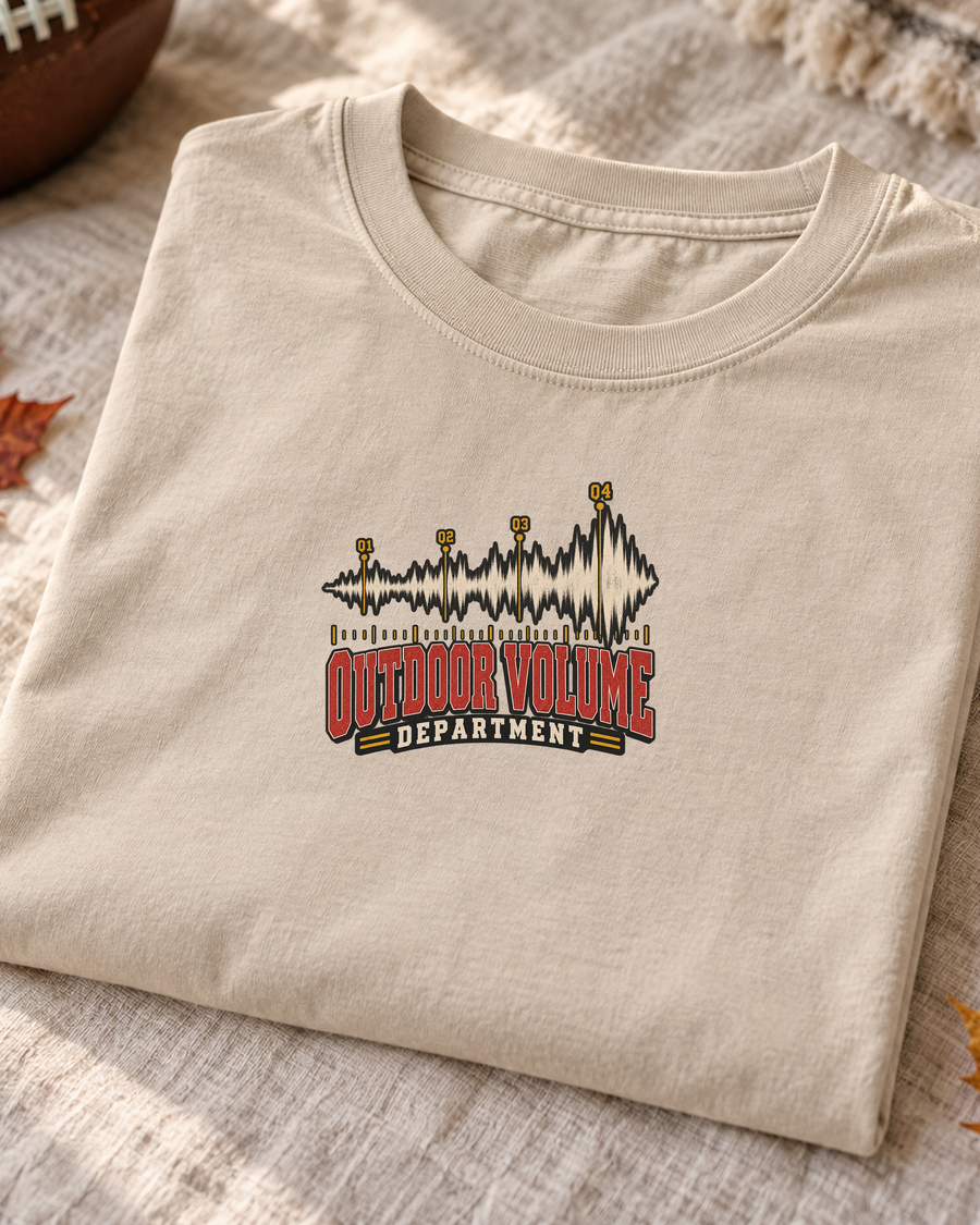 Outdoor Volume Waveform Premium T Shirt folded detail