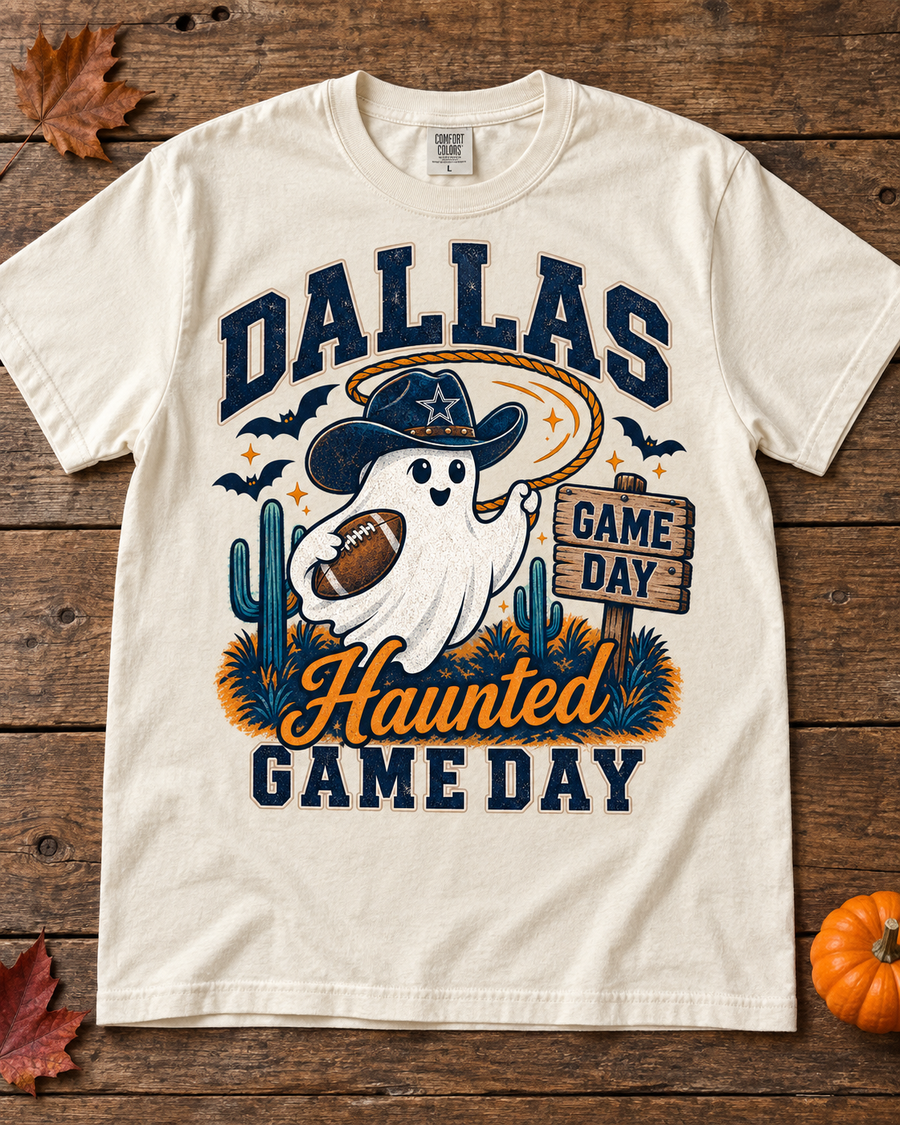 Dallas Haunted Game Day shirt flat lay