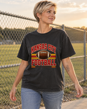 Kansas City Football Four Quarters Heritage Premium T Shirt female lifestyle