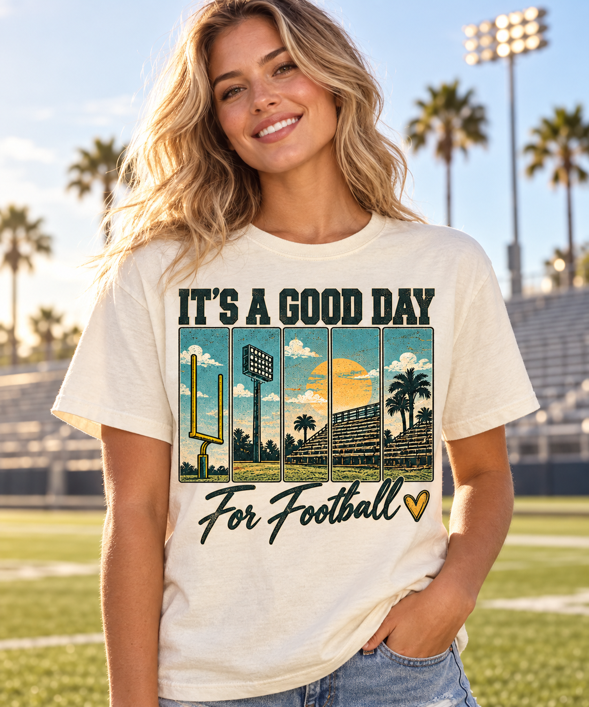 Good Day for Football T-shirt hero model mockup