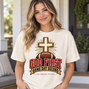 God First Game Day Second San Francisco Comfort Colors 1717 T-shirt mockup 1
